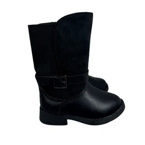 OshKosh B'gosh Girls Moto Boots‎ Black Faux Leather Zip Size 5